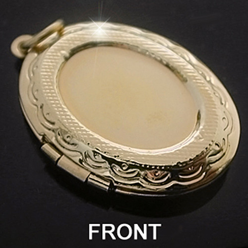 14k GOLD GL Engraved OPENING LOCKET KEEPSAKE Memories Photo Pendant | LIFE GUAR