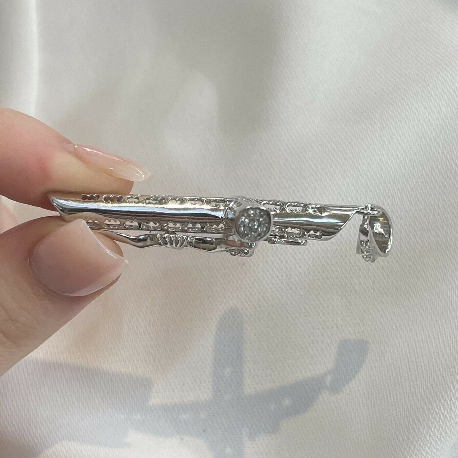 Sterling Silver CZ Crucifix Pendant Set Cross 13.60 Grams – Gift Boxed Pendant