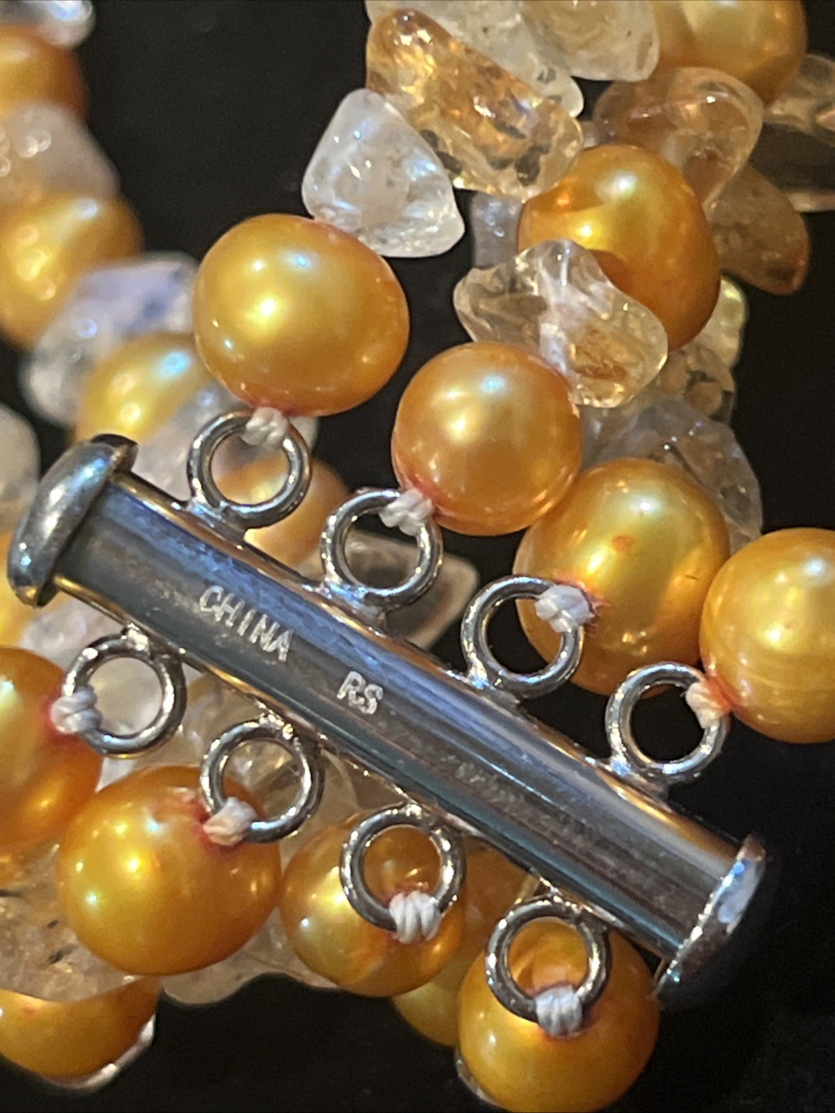 Ross Simons Jewelry Sterling Silver 925 Necklace Baroque Citrine Pearls Quartz
