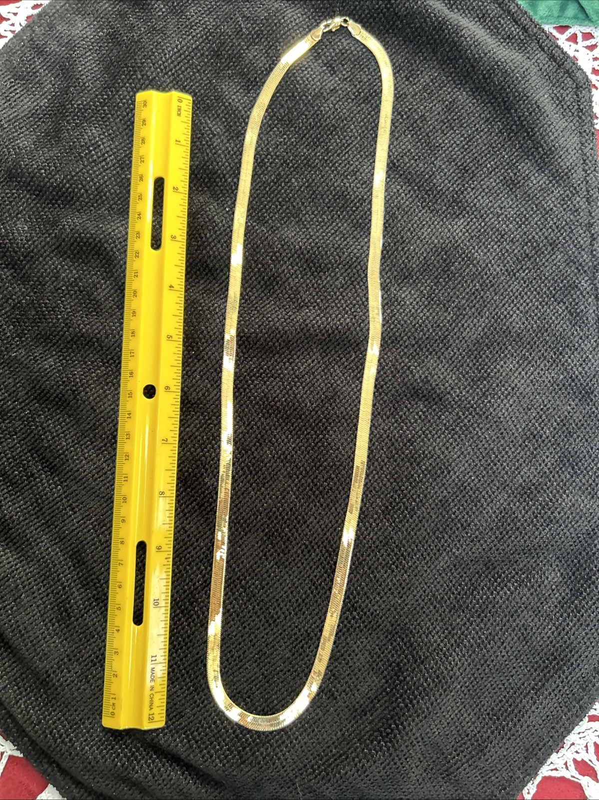 Bright Gold Plated 30” Herringbone Chain Necklace For Men Or Women 4mm Unisex
