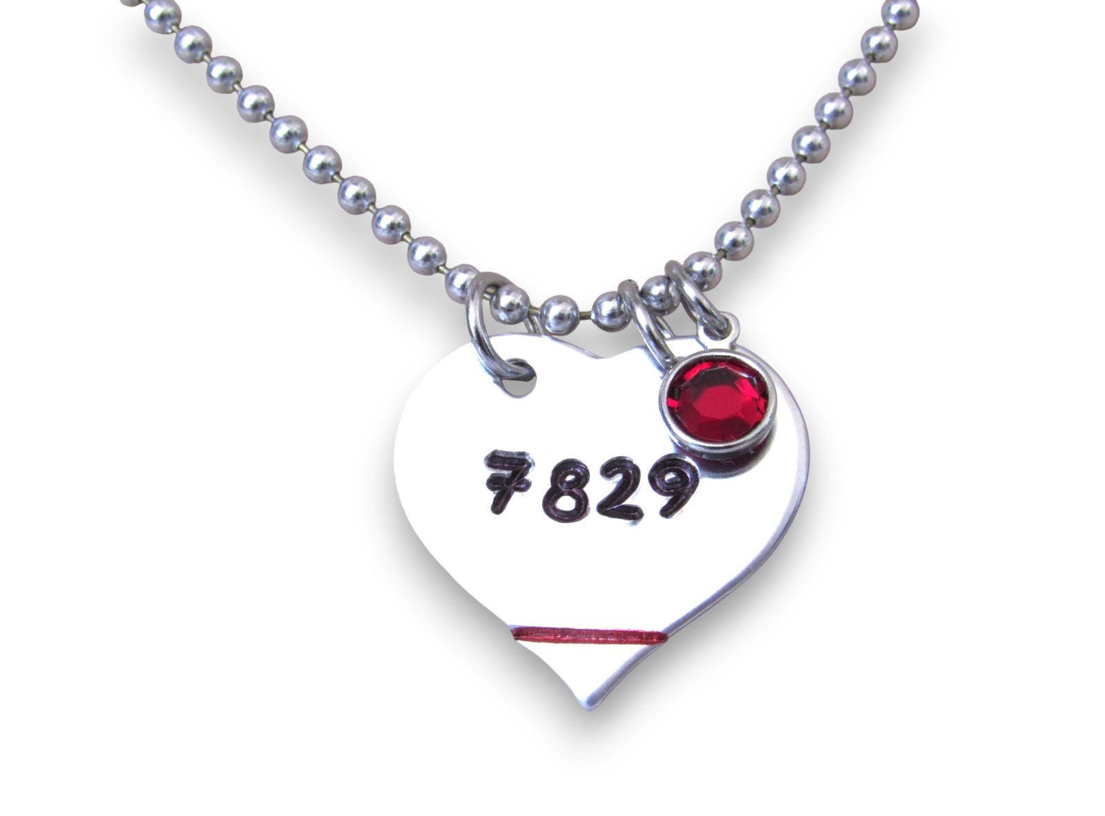 Fire Fighter Necklace, Wife, Mom, Daughter Heart Necklace with Badge Number