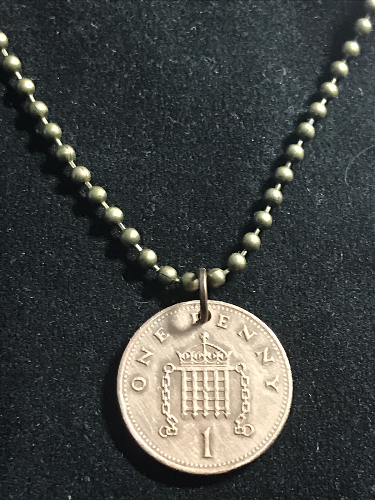 United Kingdom 1 Penny COIN PENDANT – Elizabeth II 3rd portrait. Great Gift 🎁