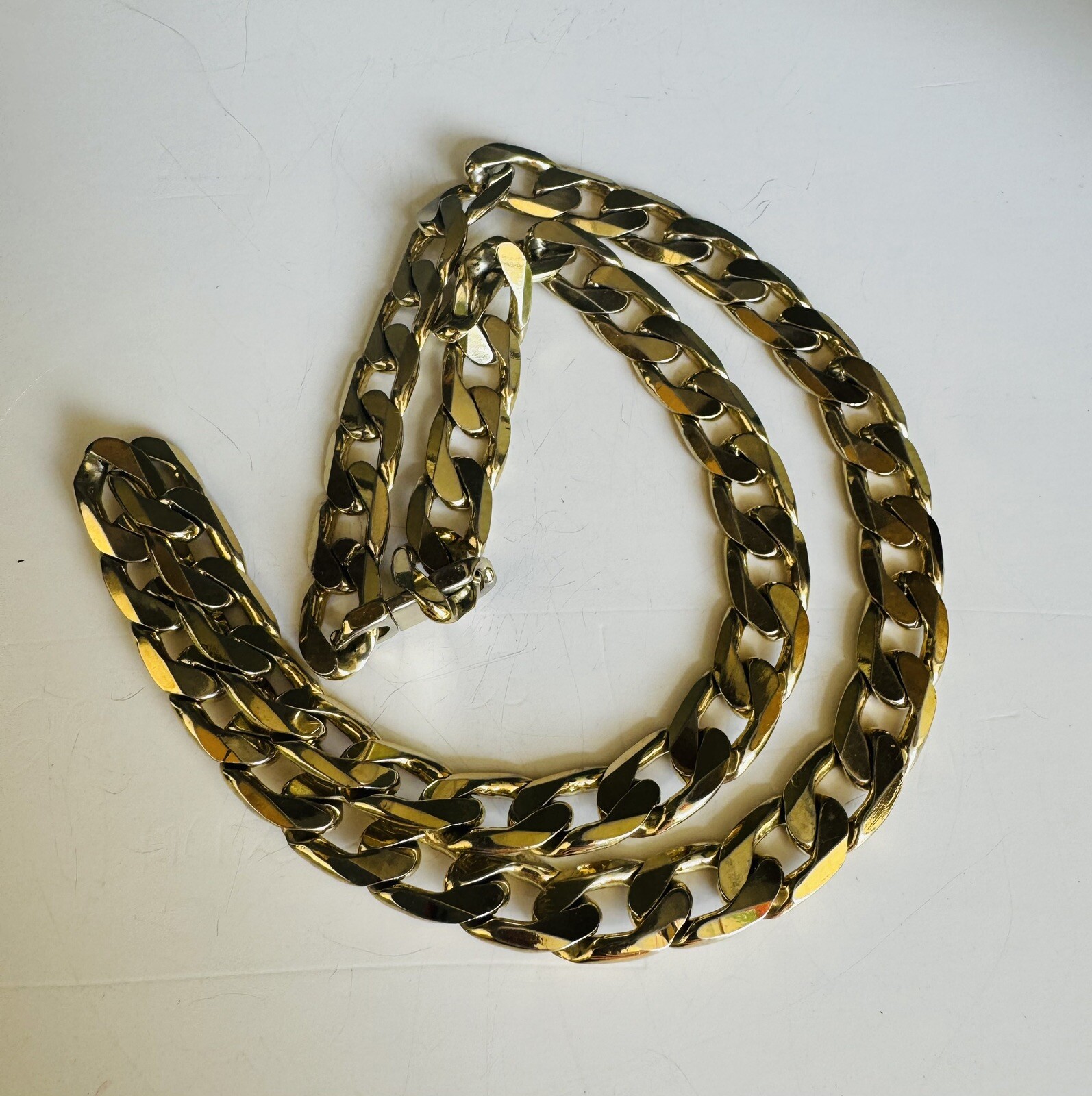 Lot Of Two (2) Stainless Steel Gold Tone Chains 29” & 22” Stamped And Weighed