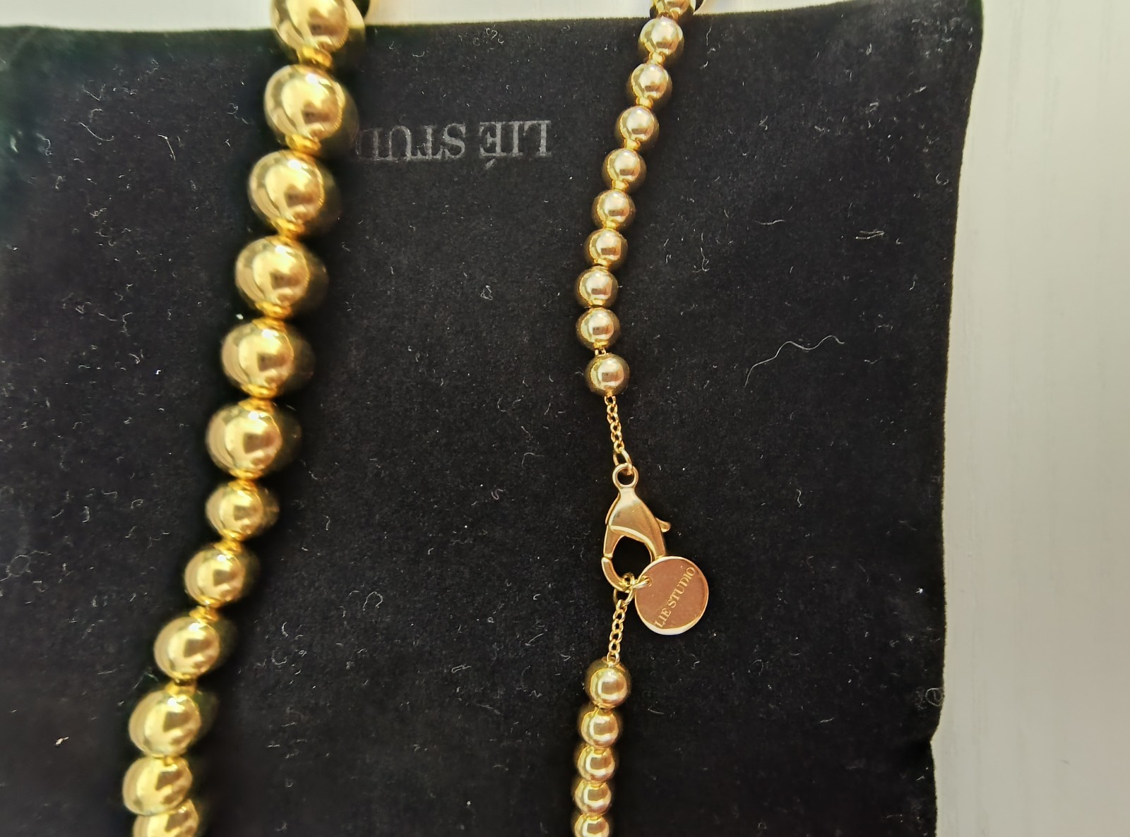 NWB Lie Studio Olivia Necklace 18 Carat Golden Plated Brass 25 Inch Necklace