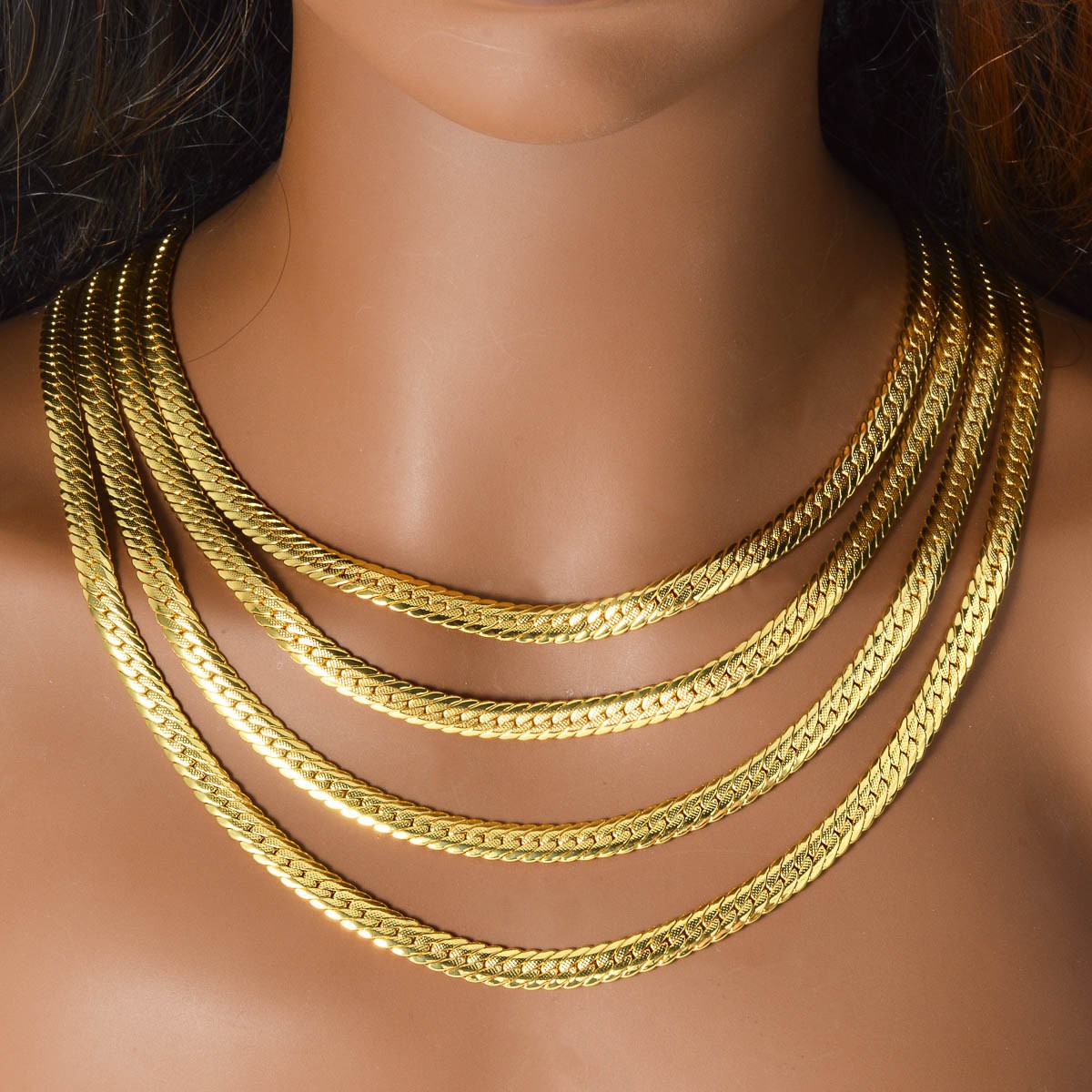 18K Gold Cuban Curb Chain Necklace 750 Stamp Unisex Hip‑Hop Jewelry 18‑24in 7MM