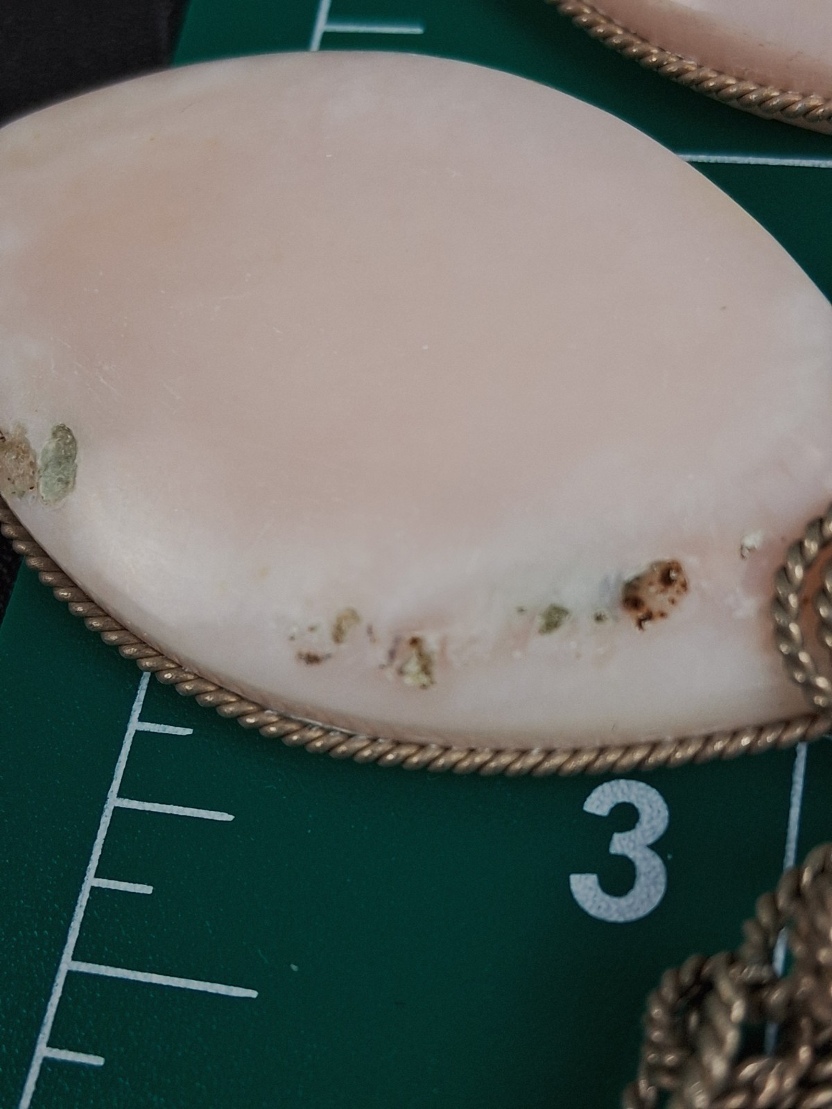 Artisan Pink Queen Conch Shell Necklace Wired Coiled 5 Cabochon Statement Boho