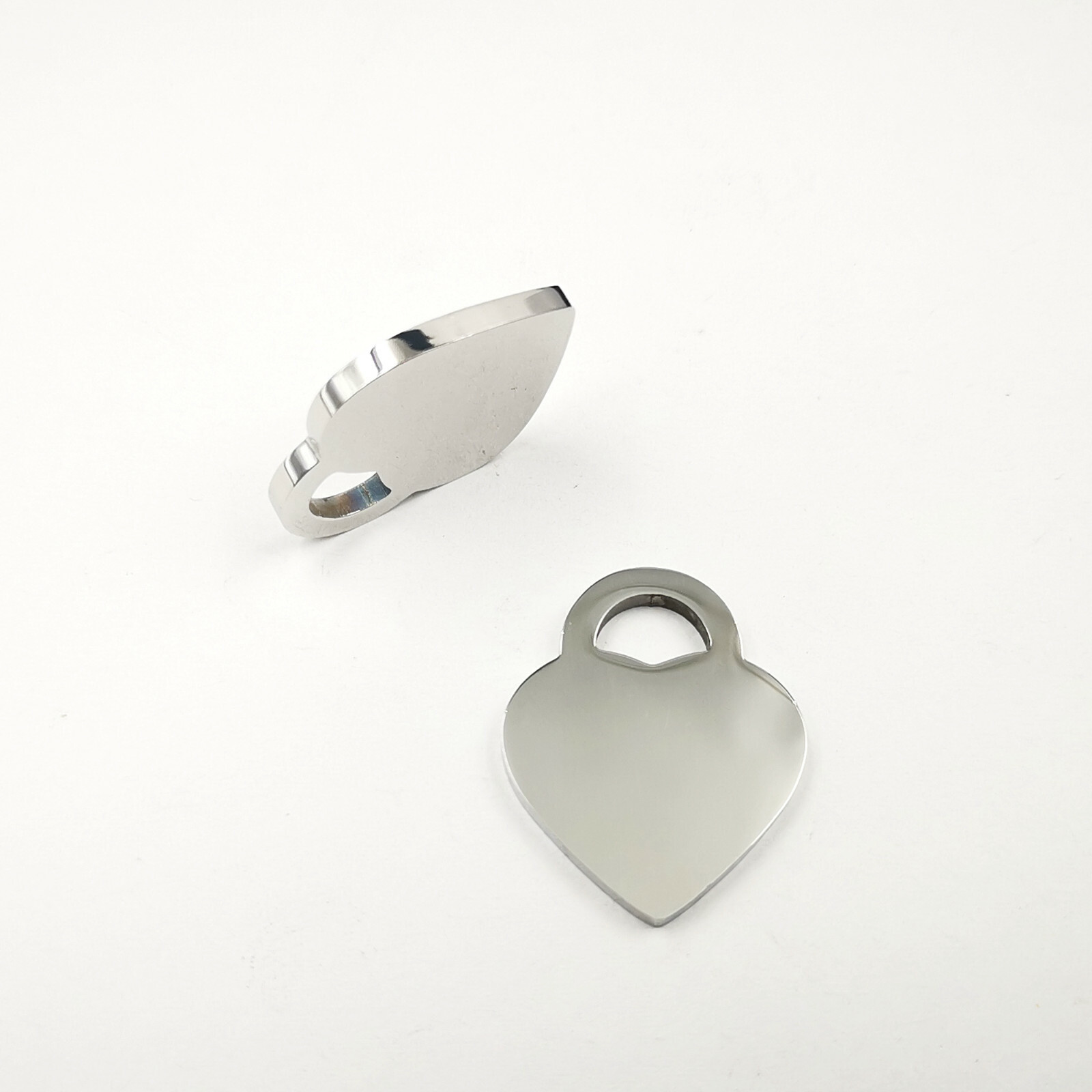 Personalize polishing Stainless steel heart pendant carving Name, text
