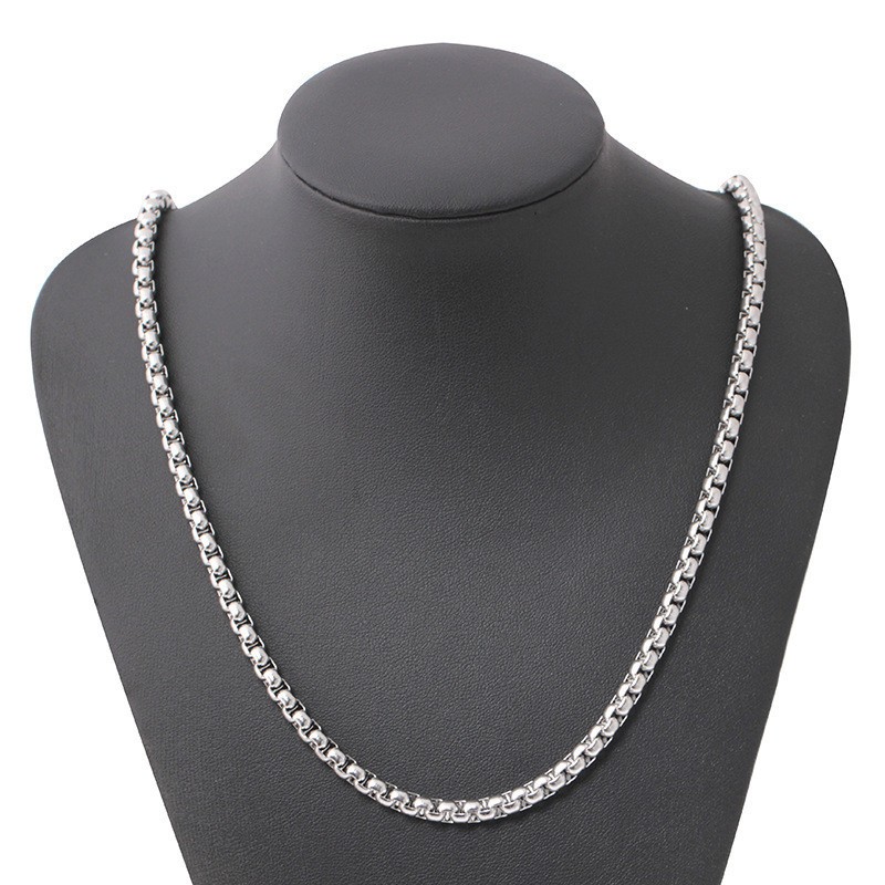 5pcs/lot Stainless Steel Square Rolo Link Chain Box Chain Necklace Wholesale