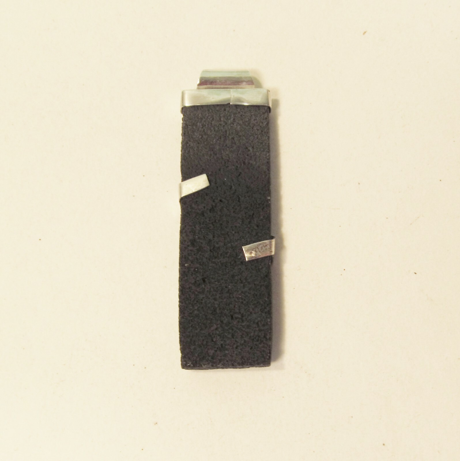 2″ Rectangle Lava Rock Stone 925 Sterling Silver Handmade Pendant