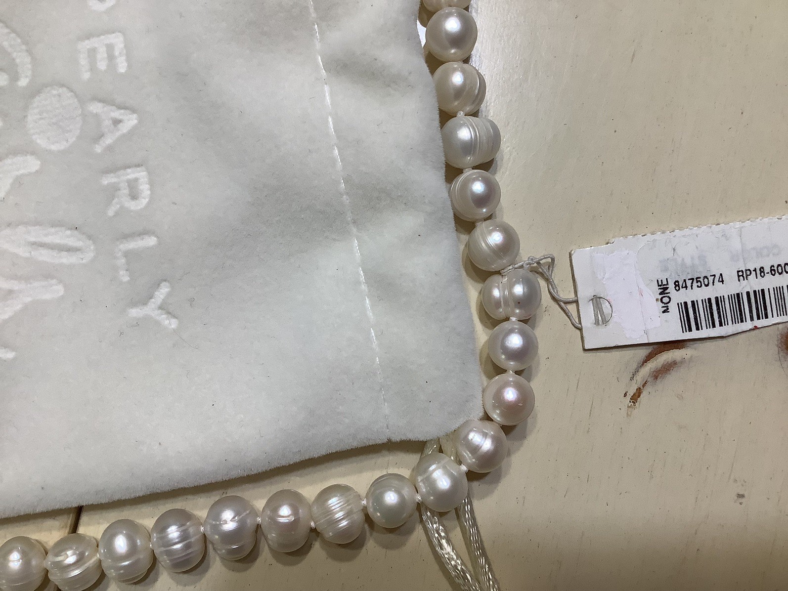 Pearly Girls PearlNecklace W/Red Pendant, Sterling Clasp, 18”, NWT