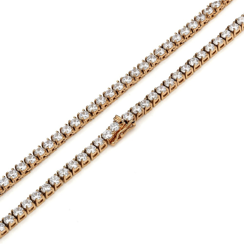 34 inches ANTI-TARNISH Stainless Steel with Cubic Zirconia Tennis Necklace