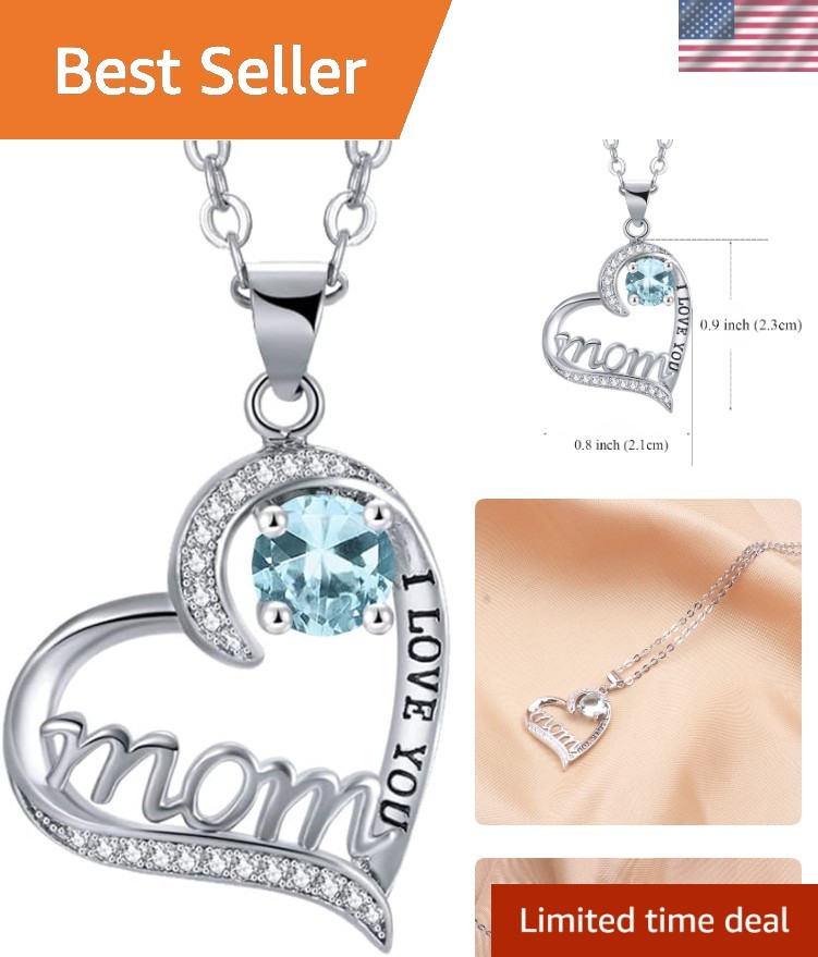 Timeless Silver Heart Necklace for Mom with Engraved Message & Adjustable Chain