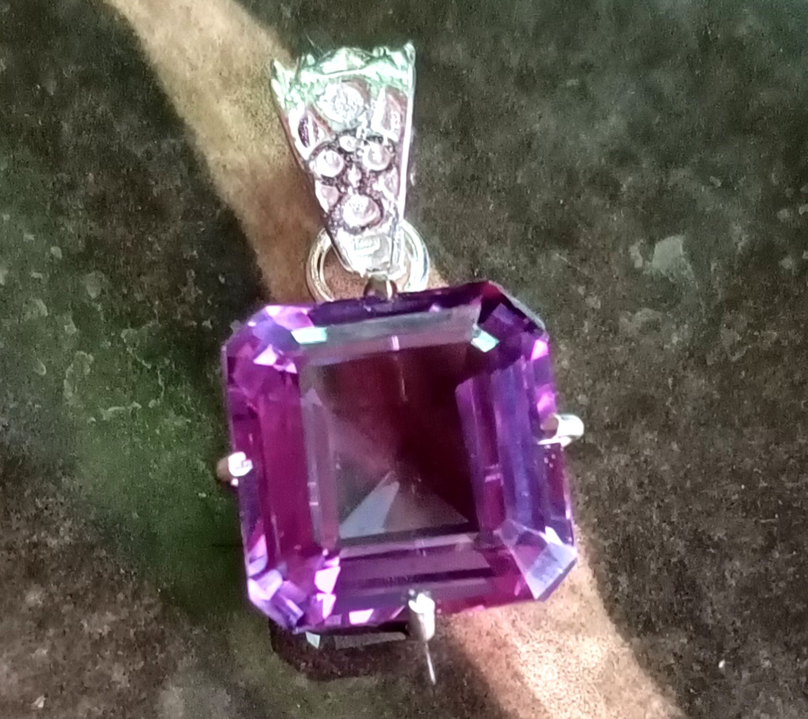 Natural 35.45 CT Color Change Alexandrite Certified Gemstone Pendant 925 Silver