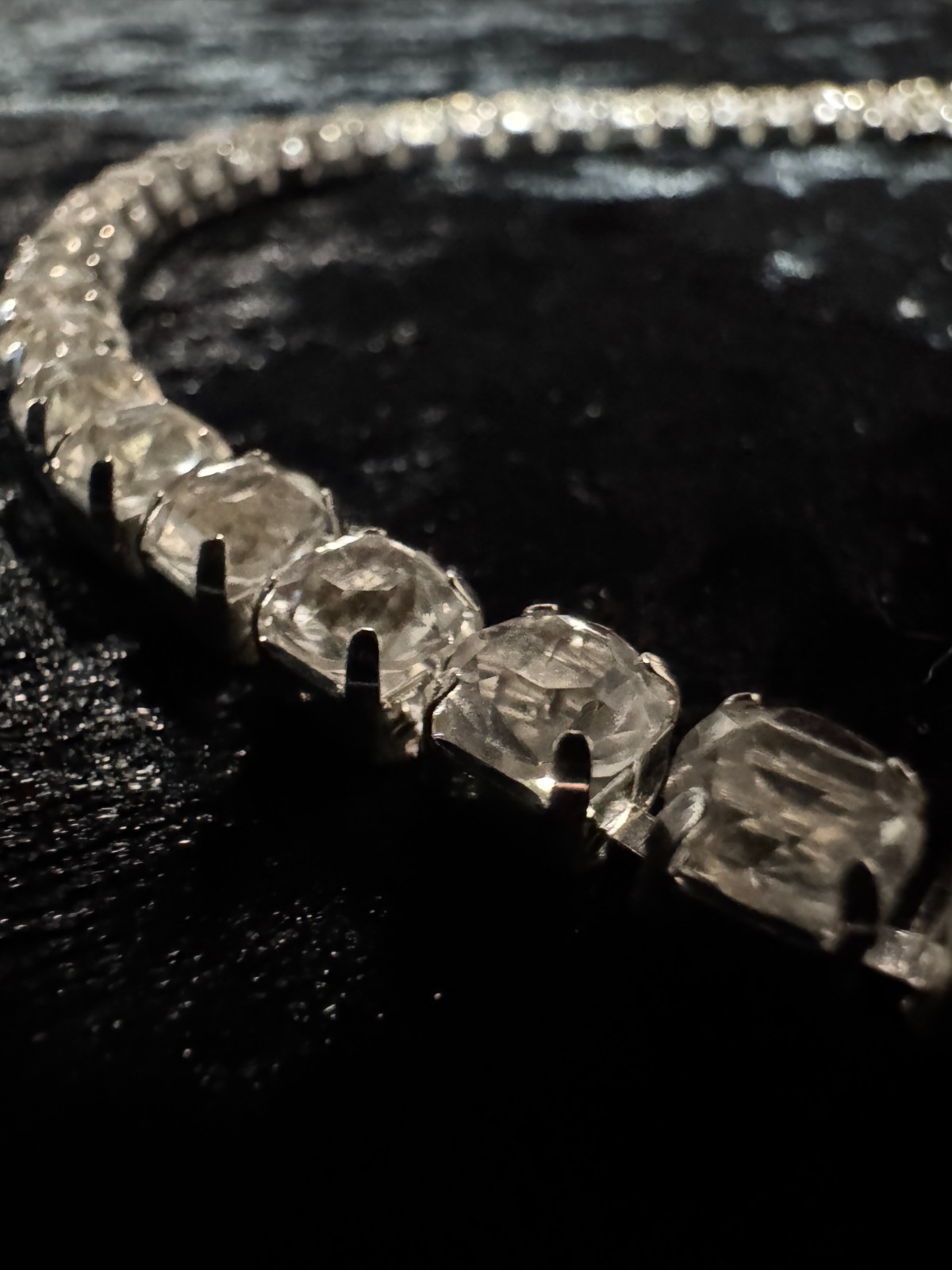 Tennis Necklace Chain / Bracelet 6mm Round Moissanite or Rhinestones or Cubic Z