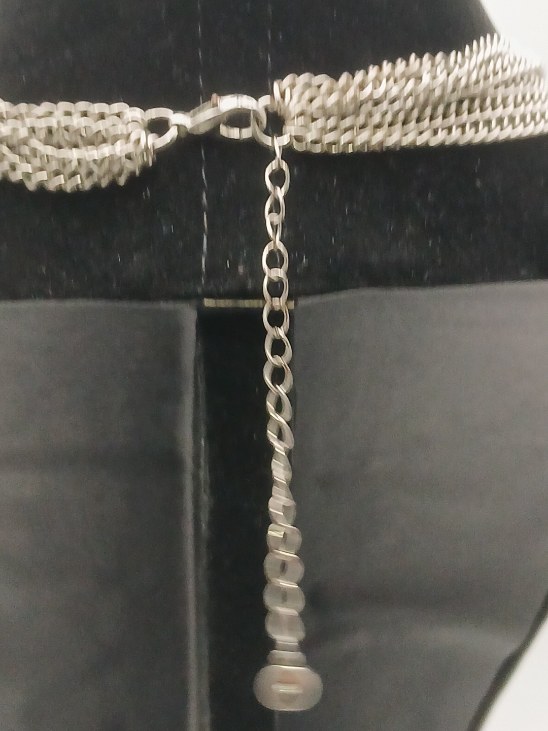 CATO 1946 BRAND silvertone layerd graduated faux pearls clear stones necklace