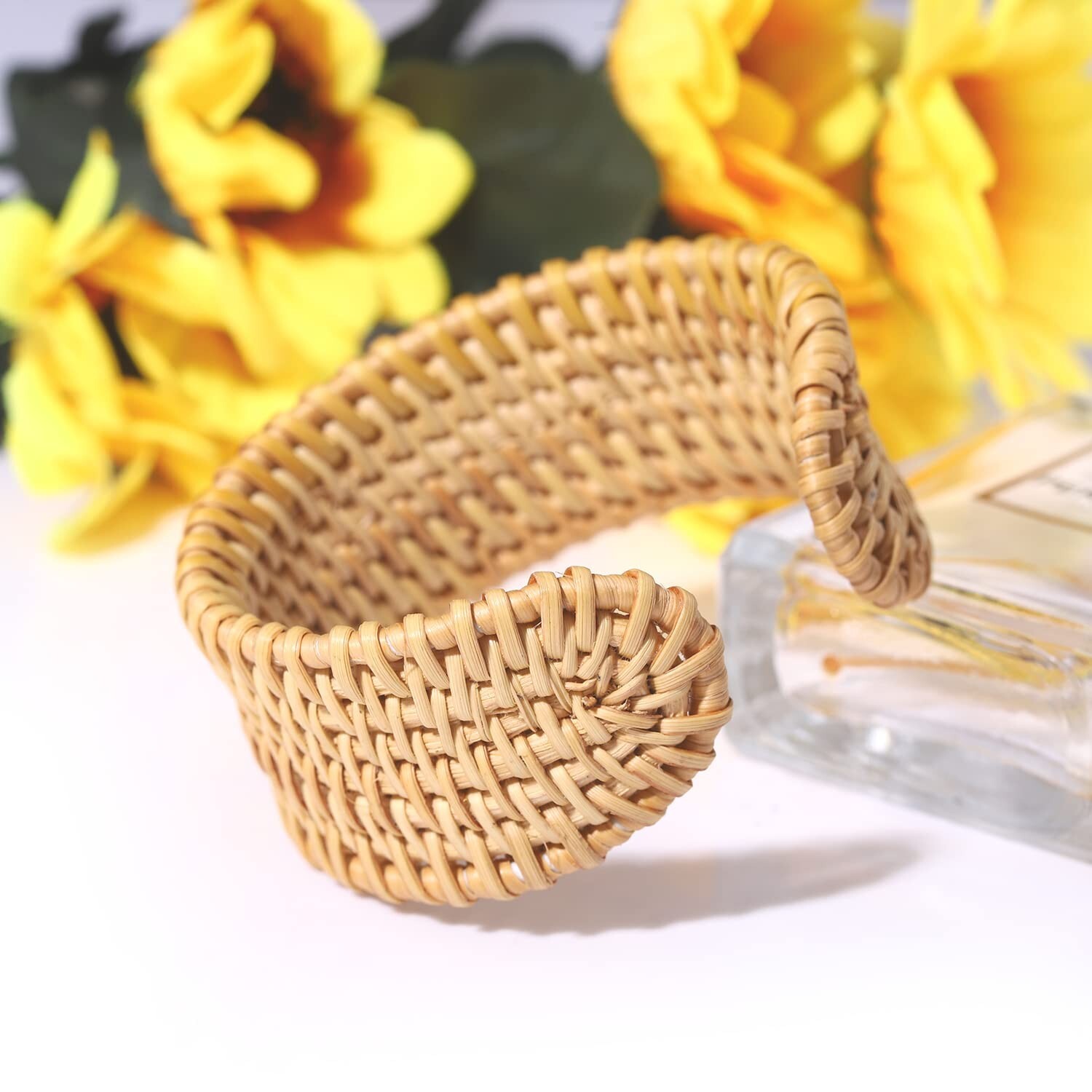 Rattan Bracelet Handmade Lightweight Straw Wicker Braid Cuff Bangle Bracelet …