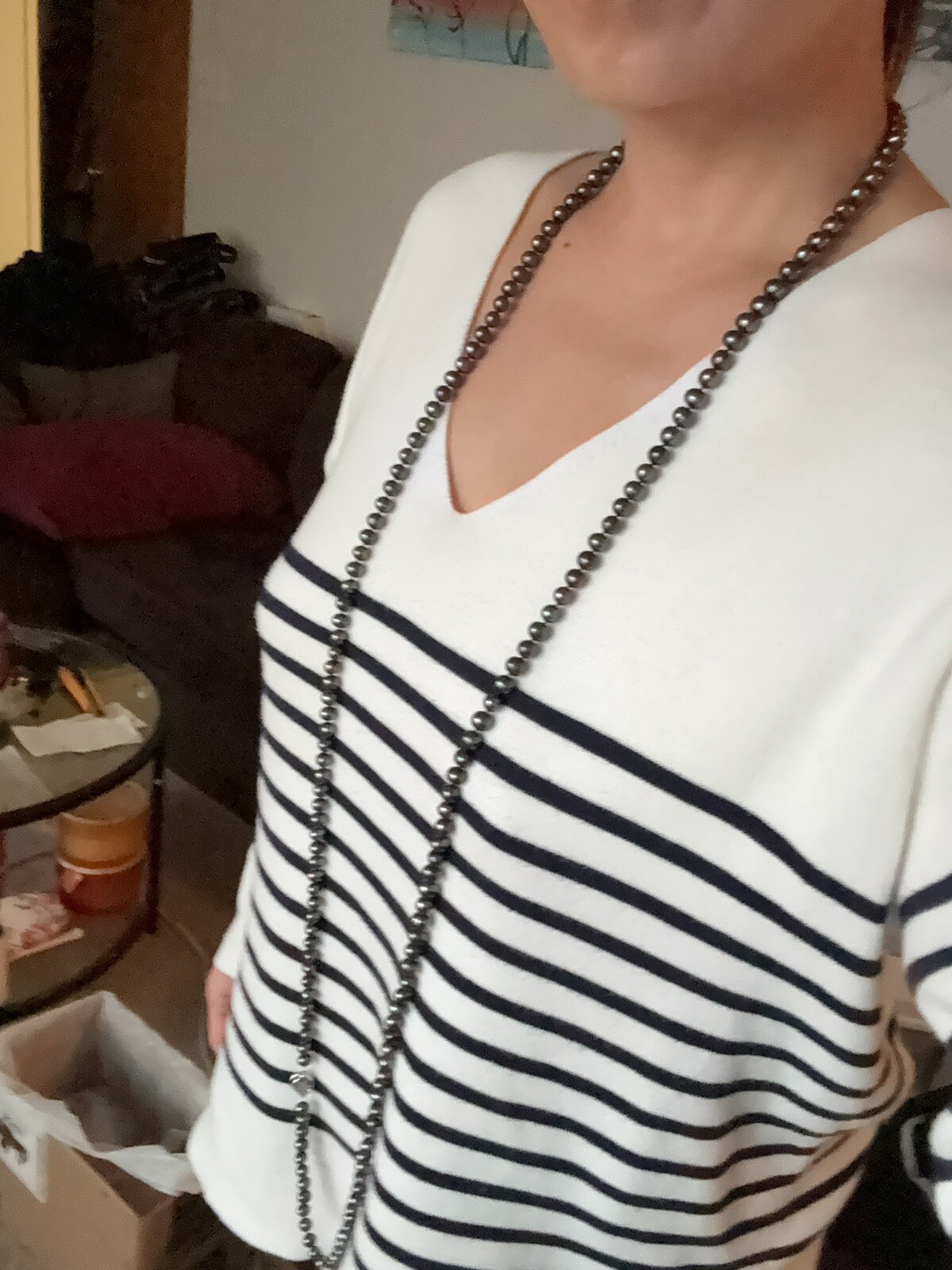 54” Pearl Necklace W. Real 925 Silver Clasp. 1,2,3 Strands Per Your Choice.