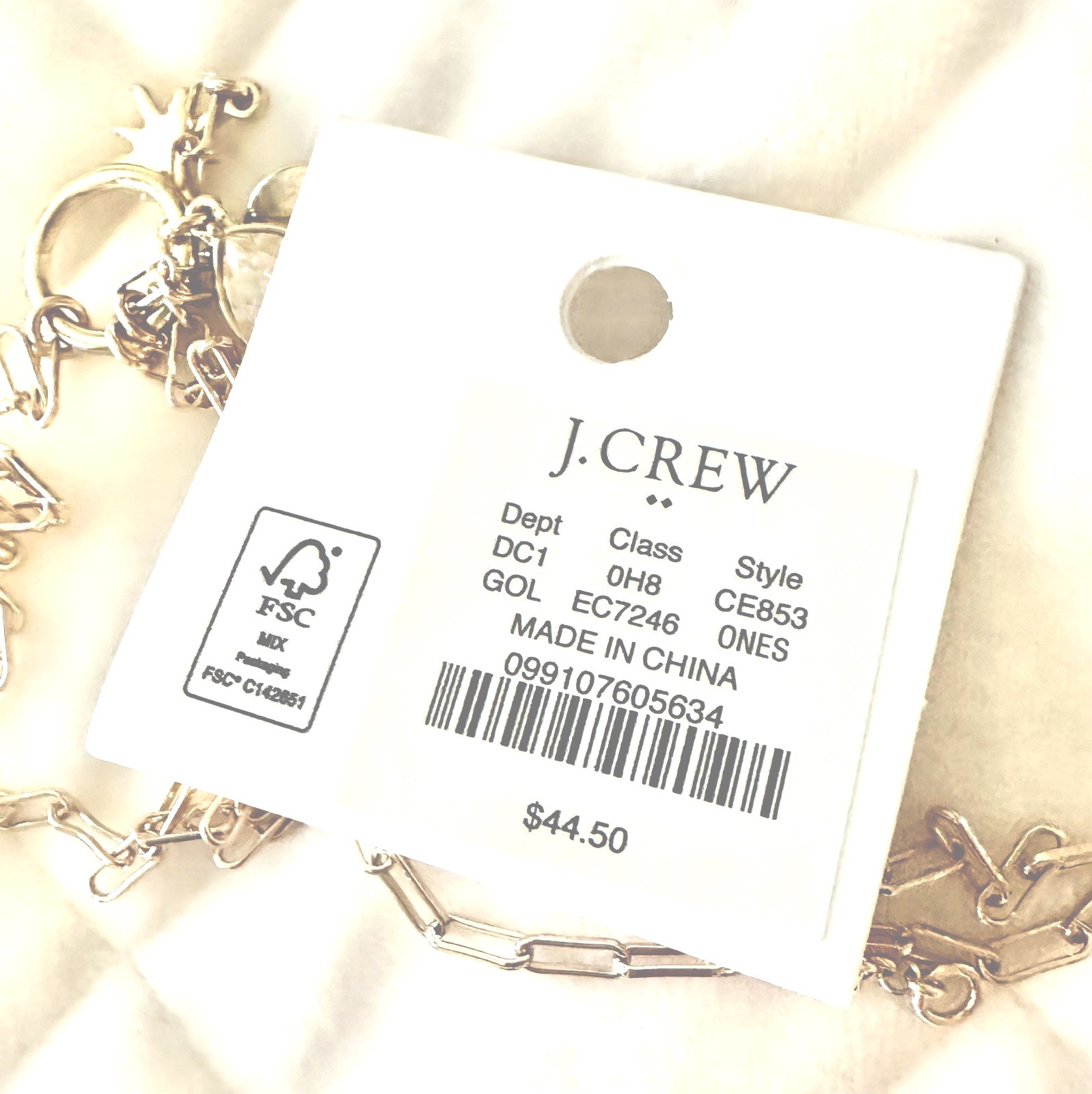 J.Crew Hoop Charm Necklace Brand New with Tags