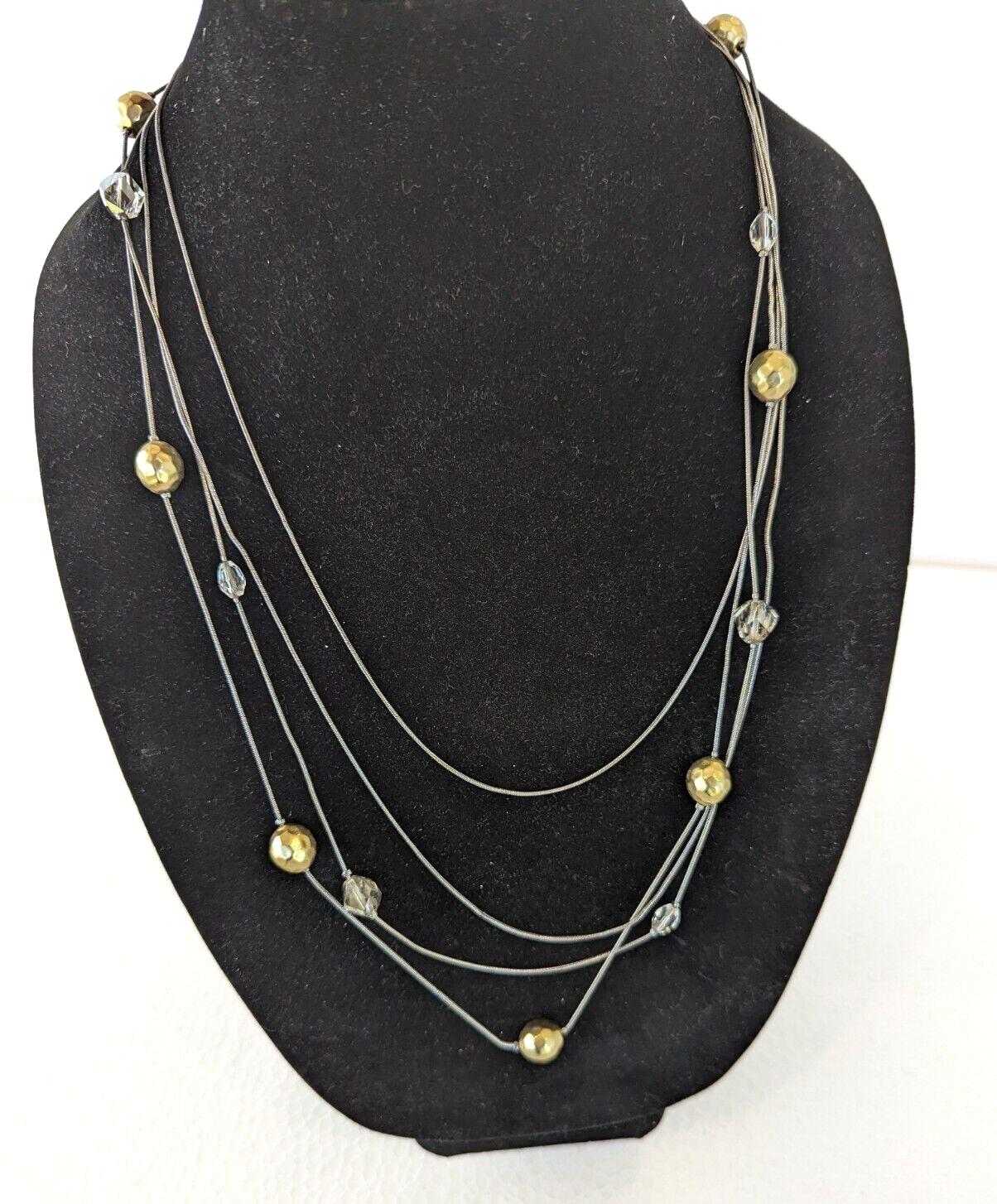 Chicos Necklace Womens 34″ Adjustable Beaded Layered Boho Mature Casual Office
