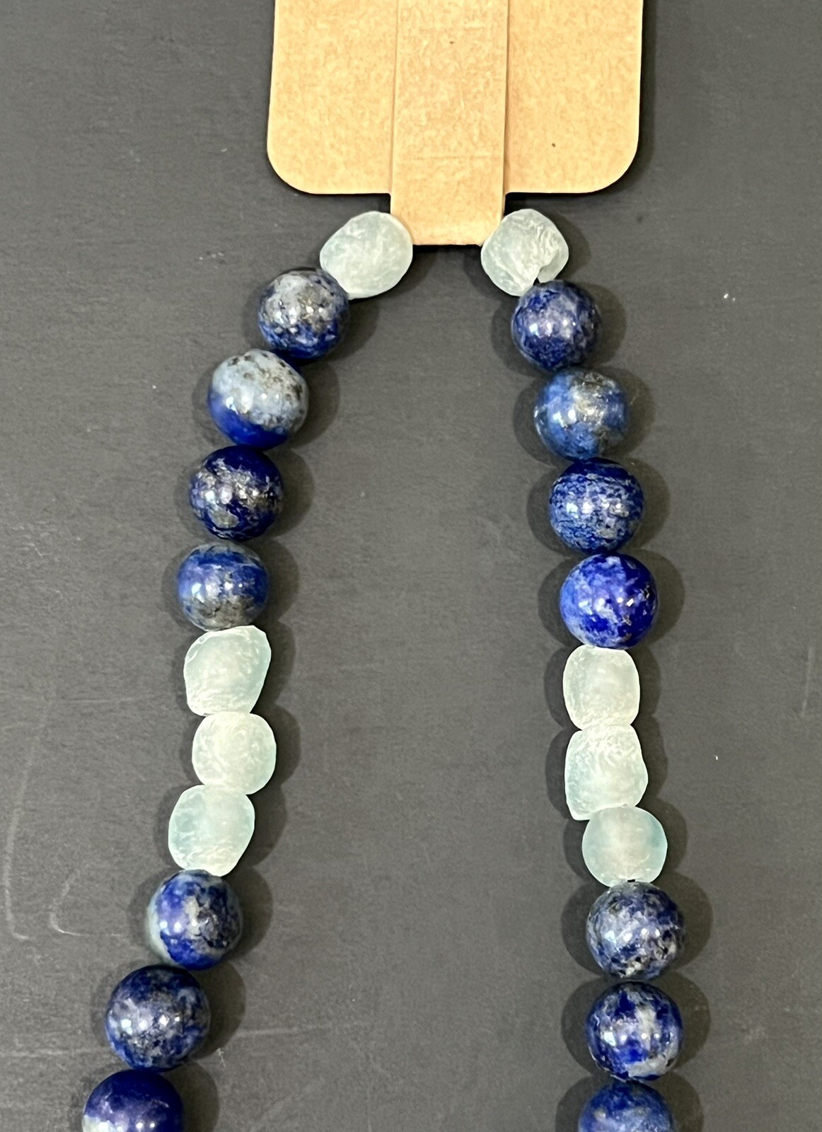 Handmade Jewish Star Of David Silver & Blue Beaded Elastic Chocker Necklace NEW