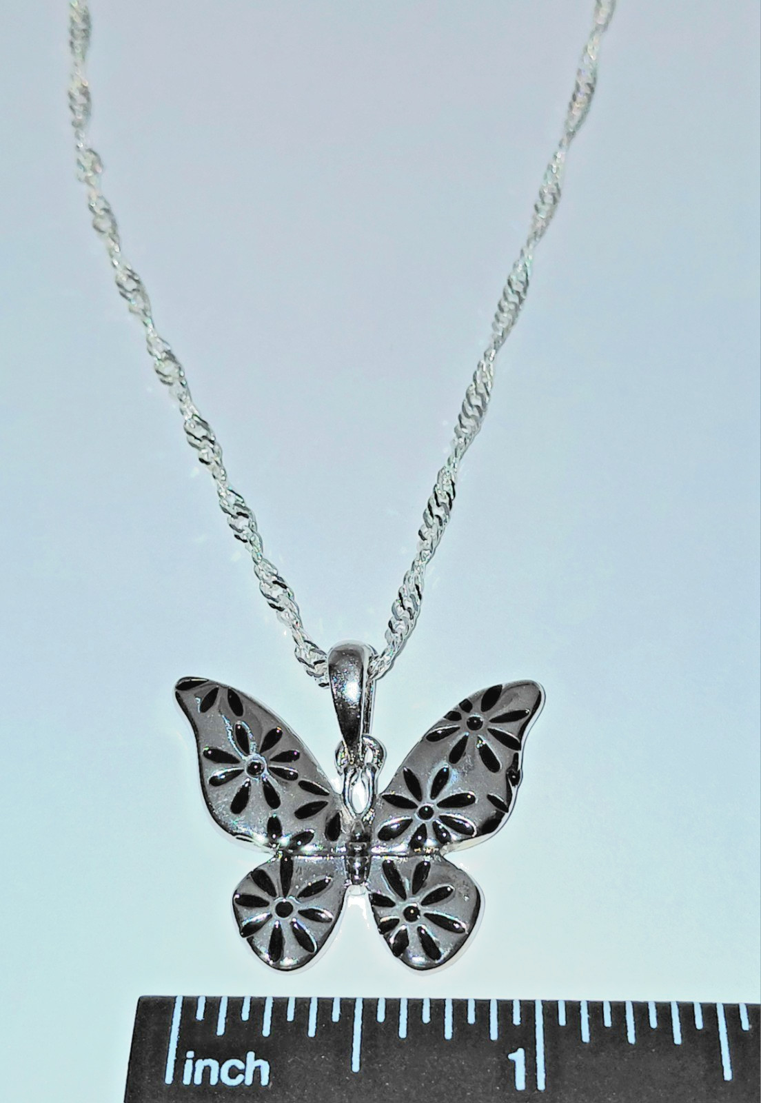 Stainless Steel Floral Butterfly Necklace