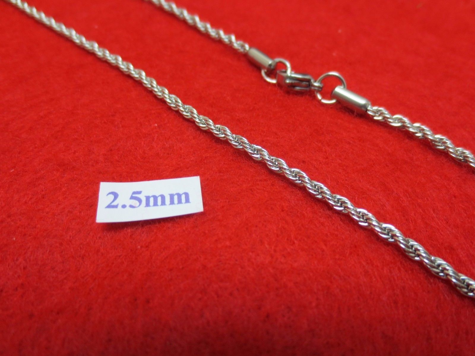 16″-30″ 2.5/3/4/5mm STAINLESS STEEL SILVER/ GOLD ROPE CHAIN NECKLACE USA SELLER