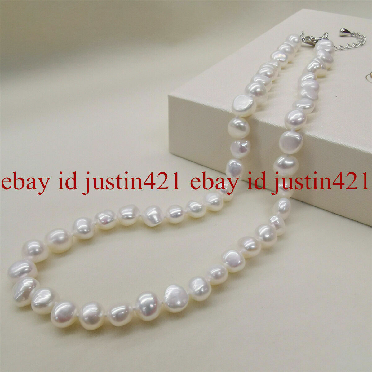 Real 8-9mm White Pink Purple Black Freshwater Baroque Pearl Necklace 16-36”