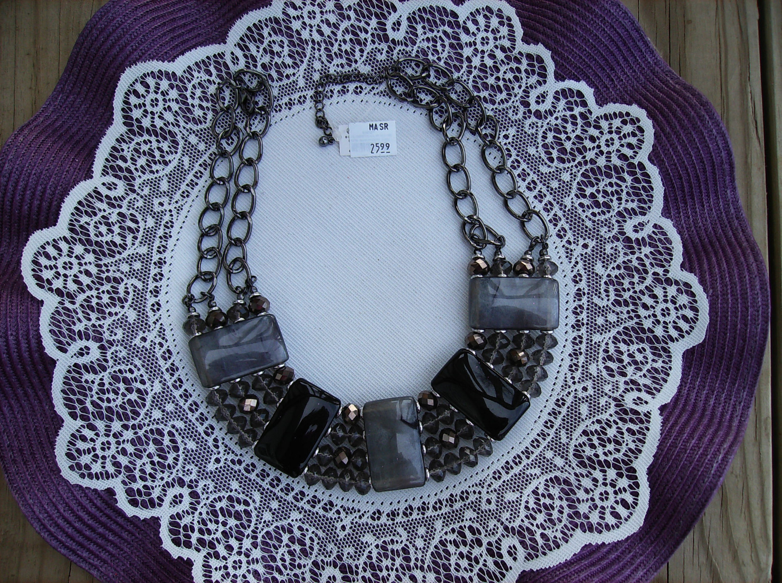 TURQUOISE BLUE BEAD 23″ NECKLACE & FREE BRACELET HANDMADE IN USA!