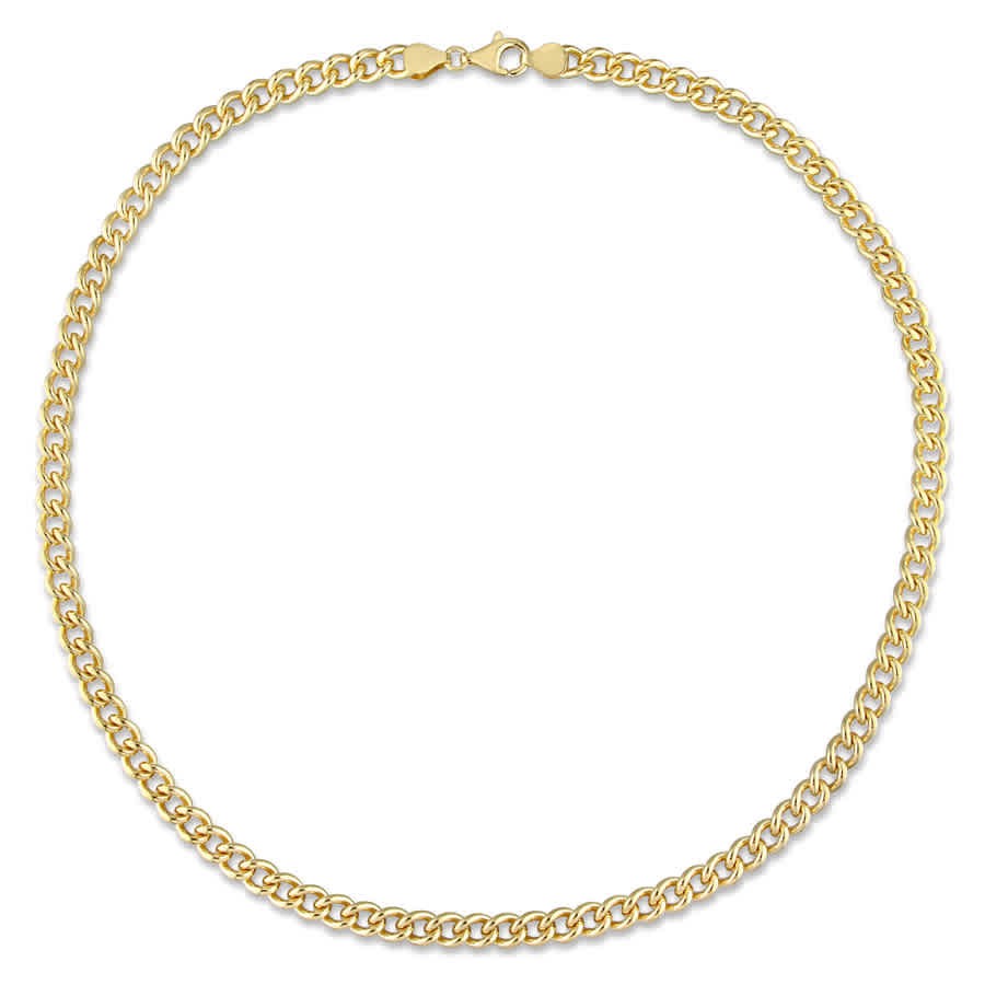 AMOUR 6.5mm Curb Link Chain Necklace In Yellow Plated Sterling Silver, 20 In