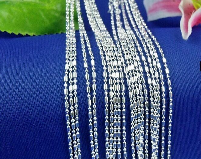 Sterling Silver Plated Ball Chain 20″ Necklace .925 Women’s Lobster Clasp