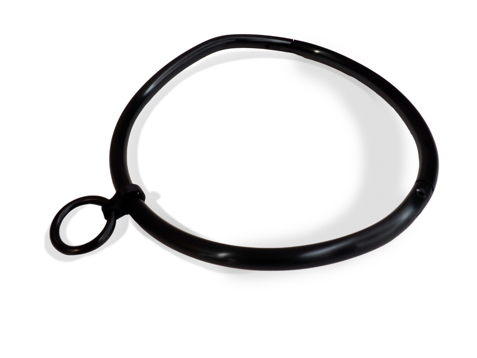 19″ 8mm Curved Matte Black Stainless Steel Locking Eternity BDSM Slave Collar