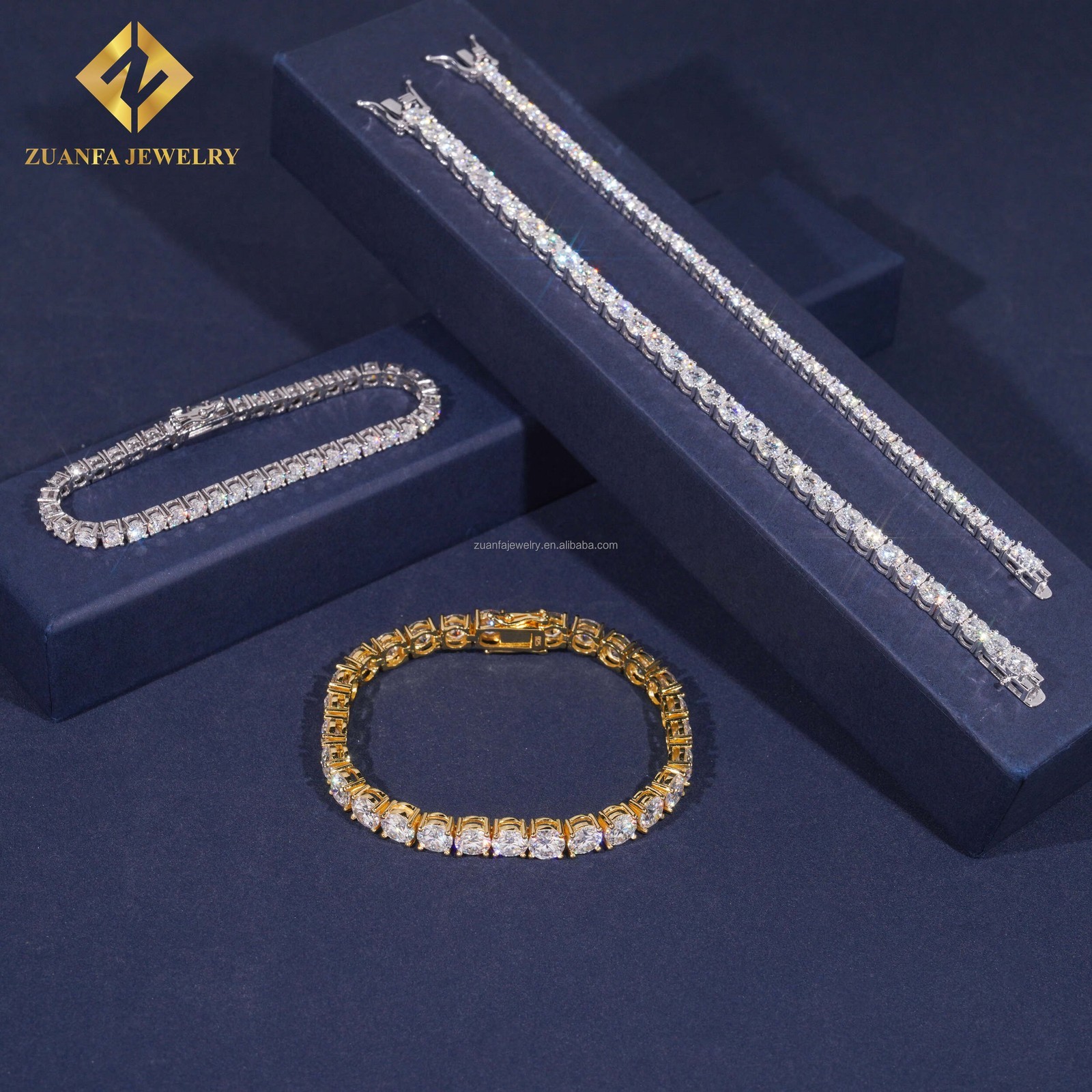 2-6.5mm D Color VVS Moissanite Tennis Chain Necklace Bracelet Gift S925 Silver