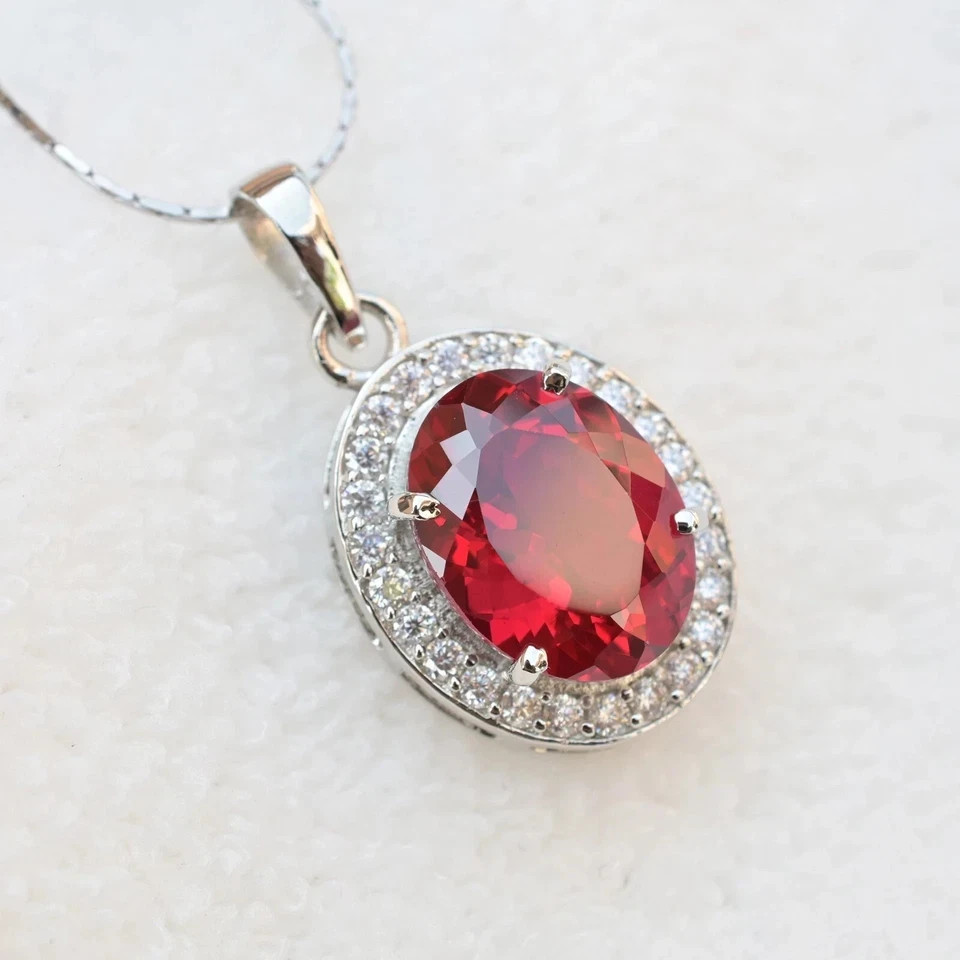 Natural 26 Ct Red Ruby Gemstone- 925 Silver Jewelry Pendant With Sliver Chain