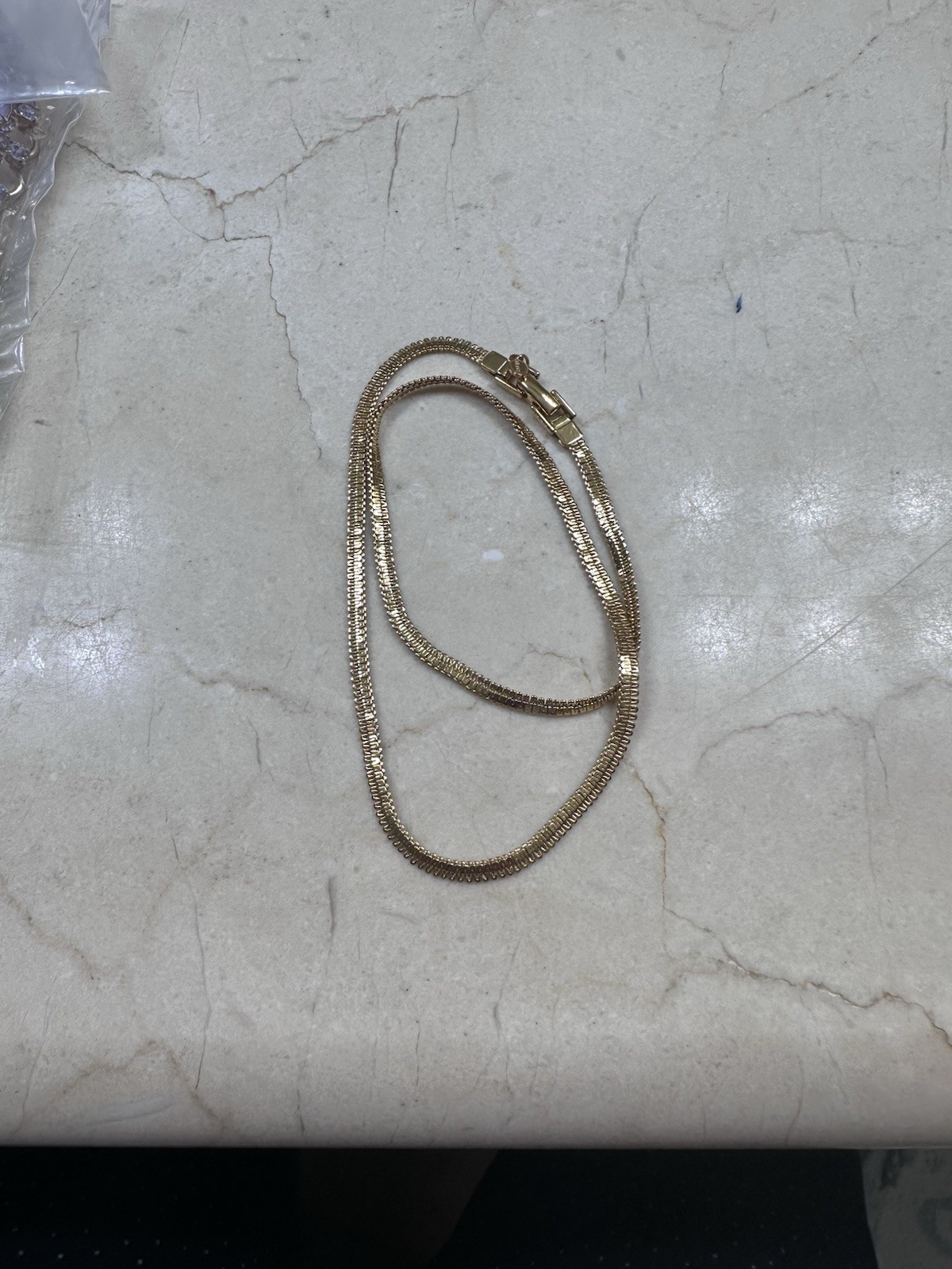 Vintage 70’s Monet Signed Gold Tone Serpentine 18” Necklace Gold Plated