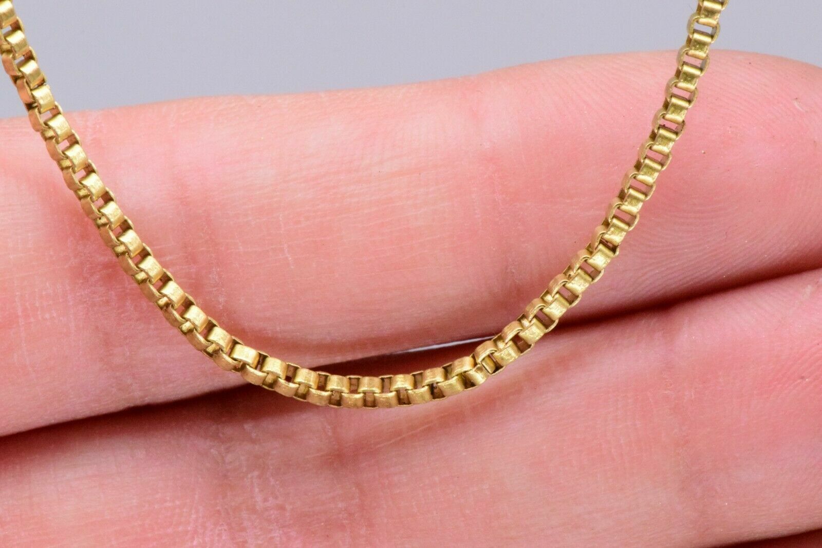 Raw Brass Box Chain 2 mm Venetian Chain Necklace 18″