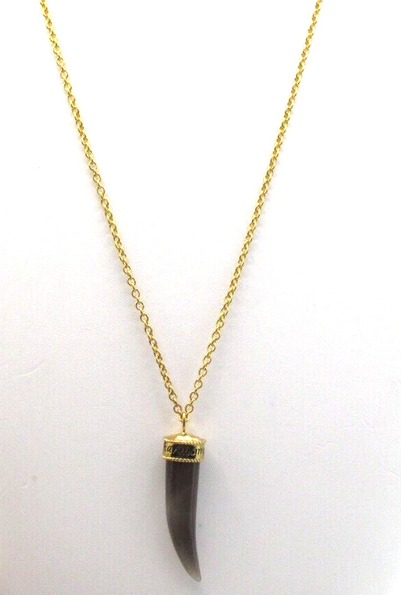 NF 30″ GOLD TONE CHAIN w/ 2.5″ GREY AGATE HARMONY PENDANT NWOT JB17