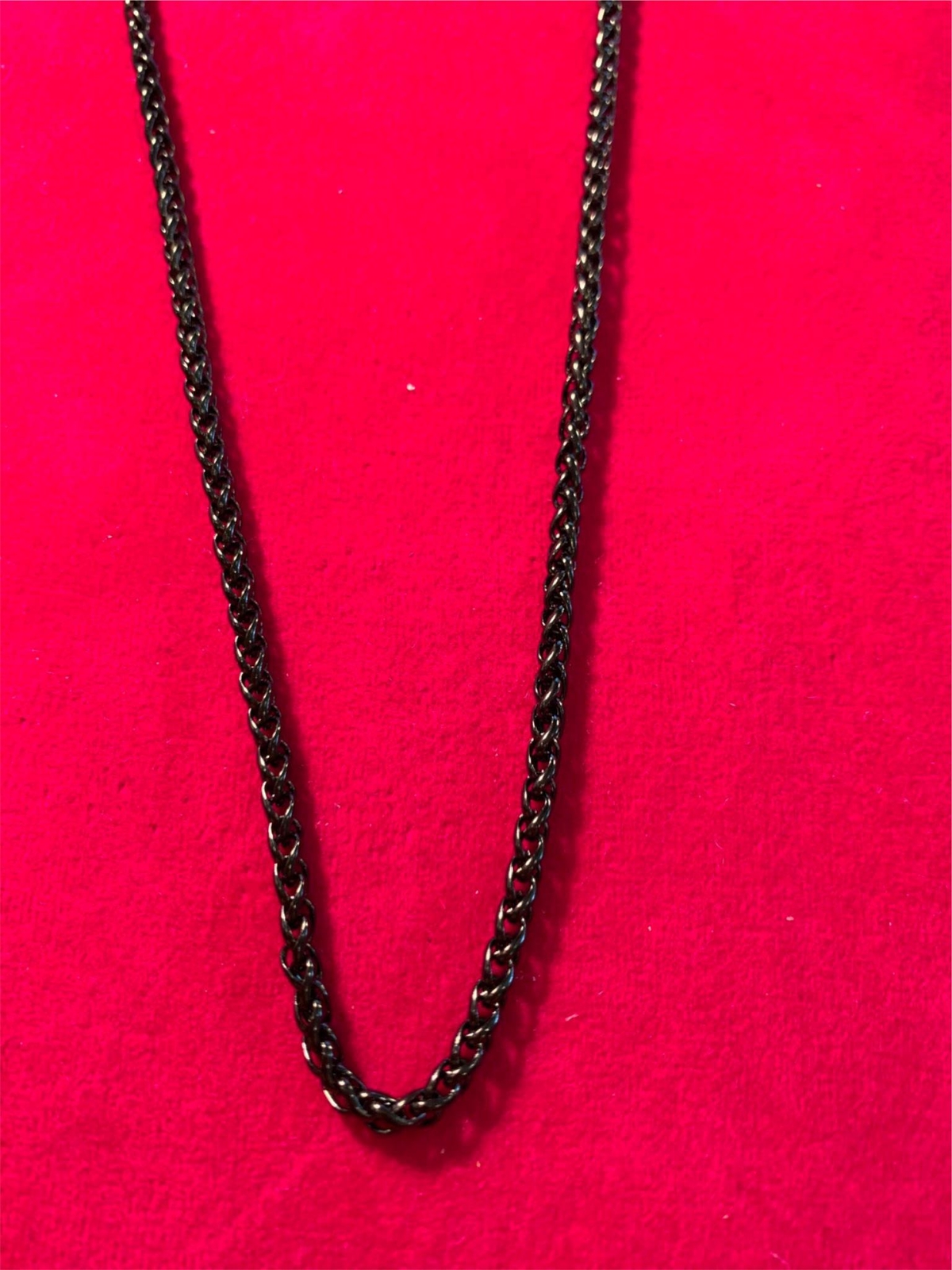 16″-60″ 3mm Gold , Silver, Black Plated Stainless Steel Braided Wheat Necklace