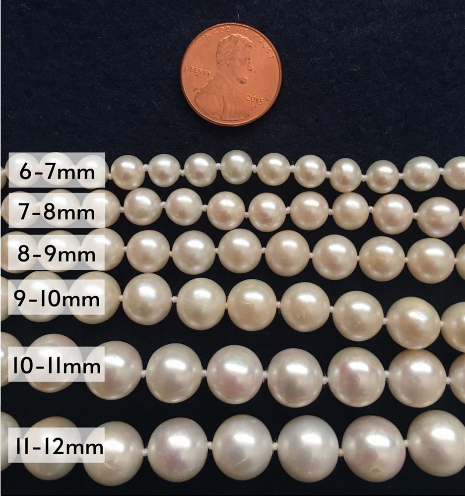 16″ Inch Choker Cultured Freshwater 6-6.5mm White Pearl Strand Necklace Genuine