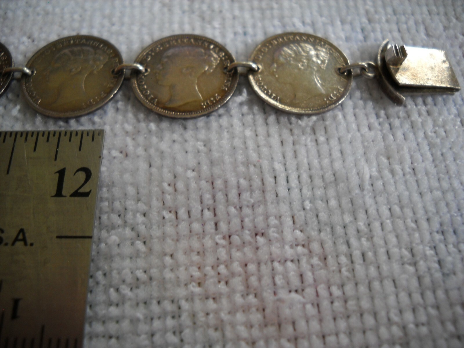Great Britain Silver 3 Pence Coin Choker 22 coins 15 inch ONE OF A KIND 1880’S