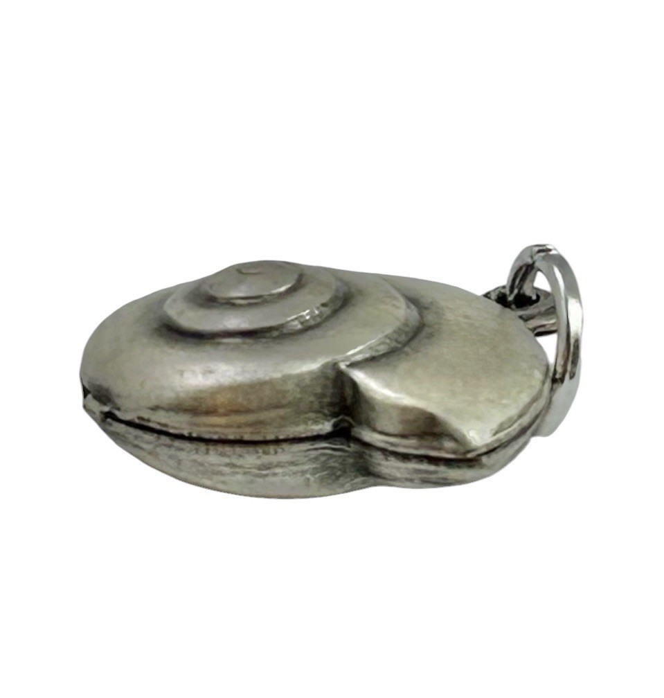 Shell Charm Seashell Pendant Nautical Beach Jewelry Silver Plated Nautilus Shell