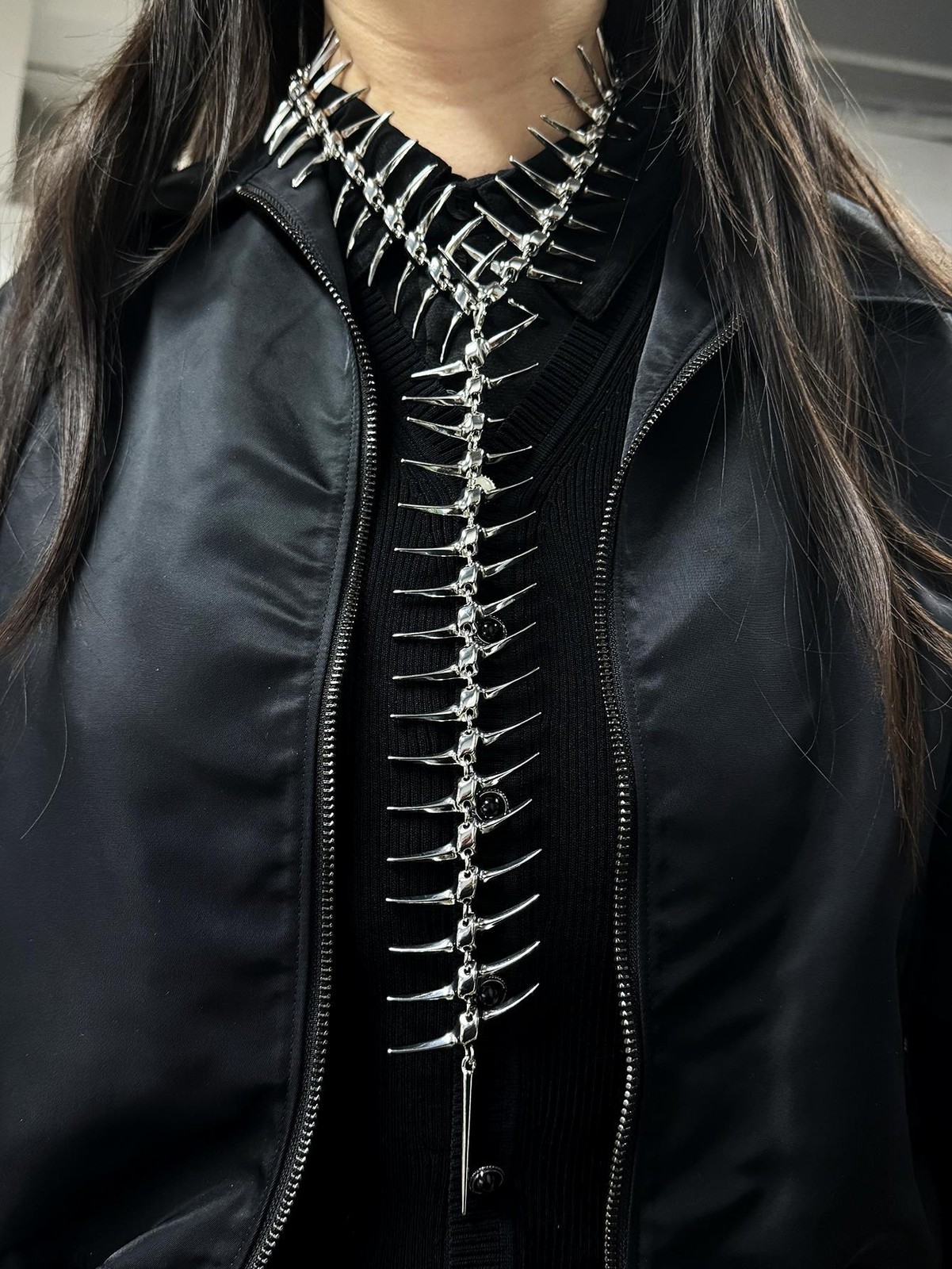 Women’s Thorn Skeleton Alloy Necklace Gothic Punk Hip Hop Pendant Jewelry Gift