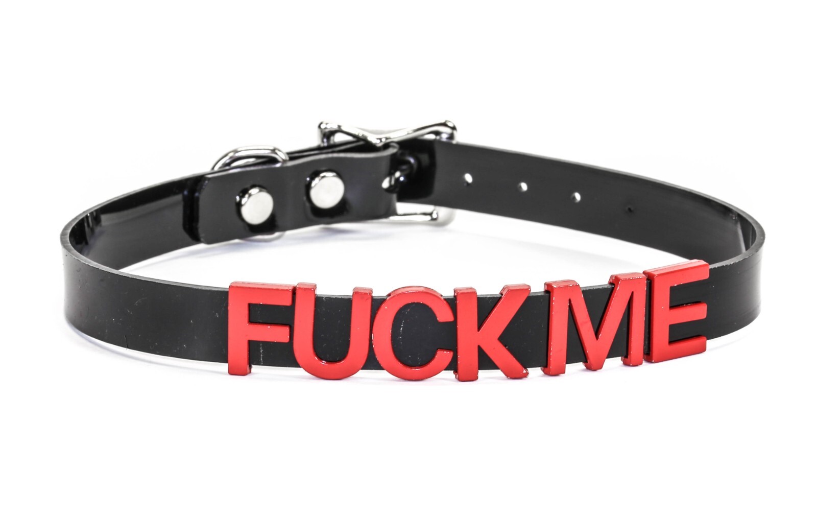 Black Vinyl Slave Name PVC Red Bdsm-Choker-Slut-Collar-Choker-Adult-Kinky