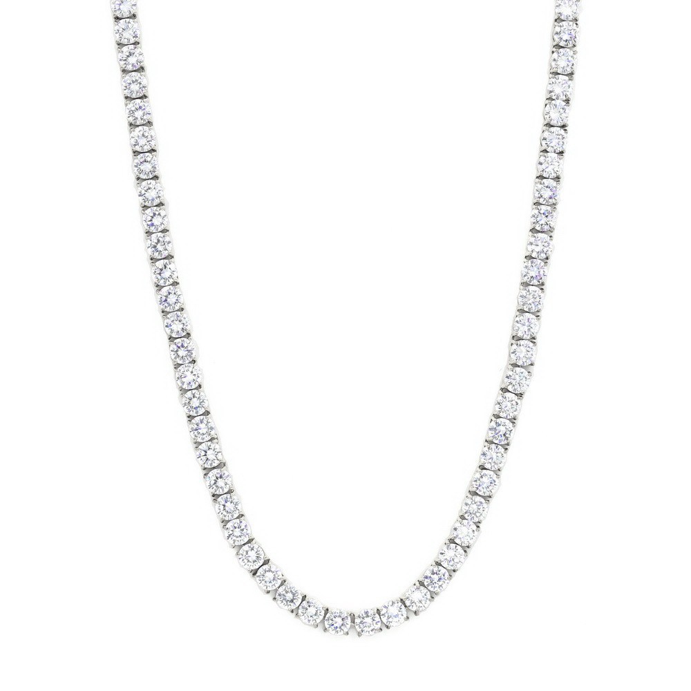 4MM/6MM Stainless Steel Cubic-zirconia Tennis Necklace