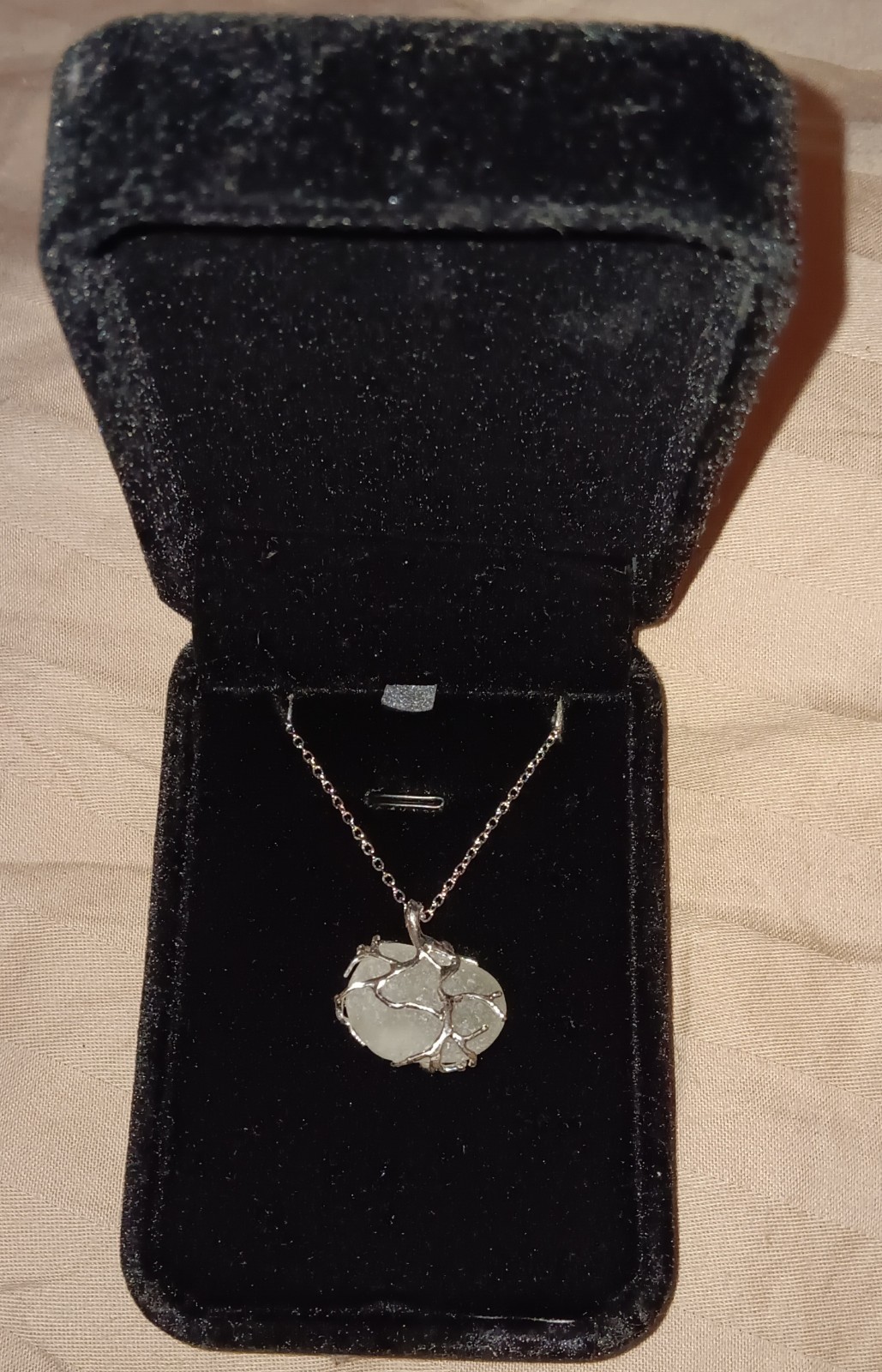 Maine Seaglass Pendant Necklace 100% Authentic (Stainless Steel) will stain
