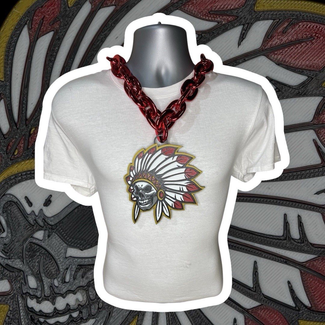 Custom Sports Team Fan Chain School Logo Necklace Pendant MVP Oversized Turnover