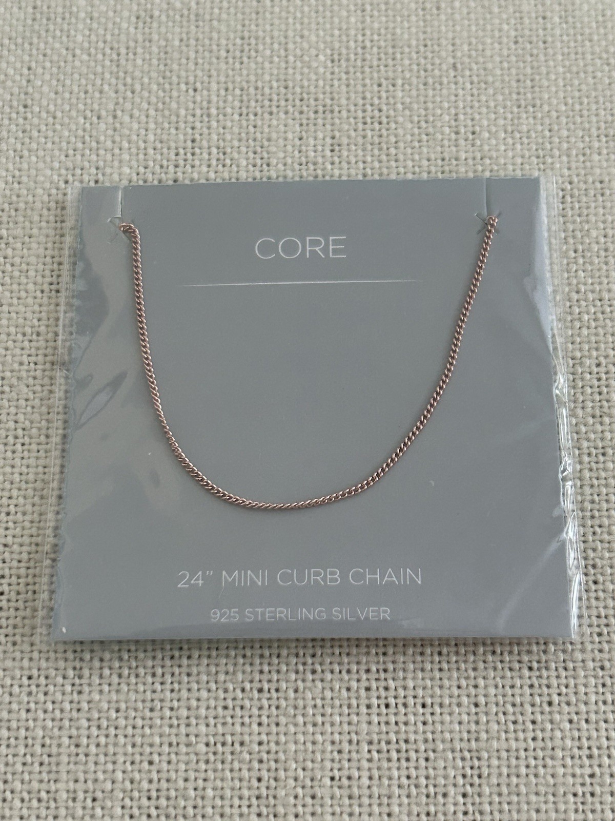 Origami Owl CR2001 Rose Gold 24″ Mini Curb Sterling Silver Chain “NIP”