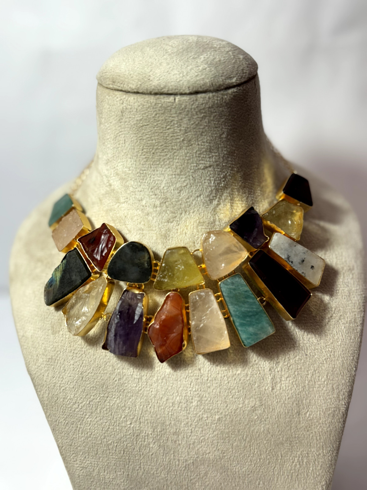 Necklace With Stud Multi Necklace Natural Gemstone Jewelry Gift For Her