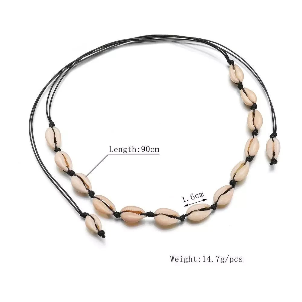 Natural Cowrie Shell Choker Necklace Surfer Beach Conch Puka Sea Hawaiian Boho