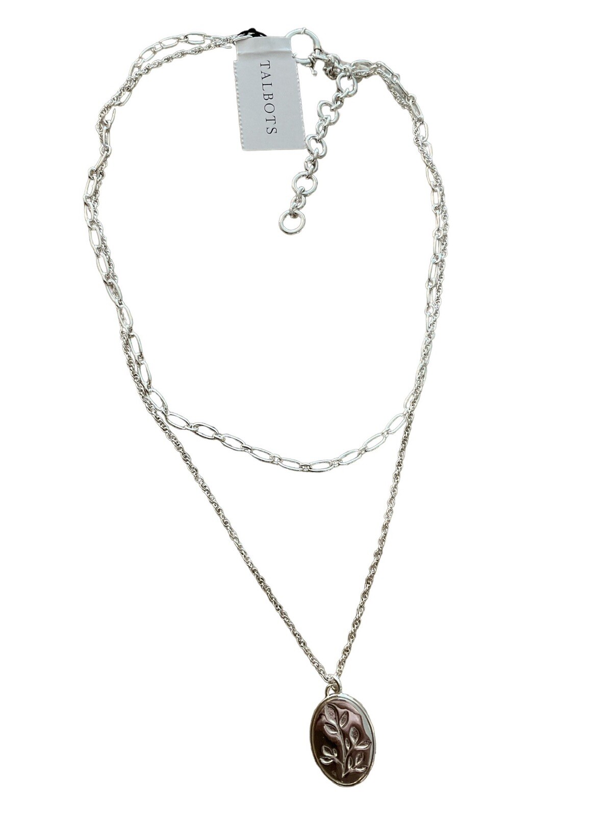NWT TALBOTS COFFEE TO COCKTAILS NECKLACE SHINY SILVER NECKLACE SRP$$59.50