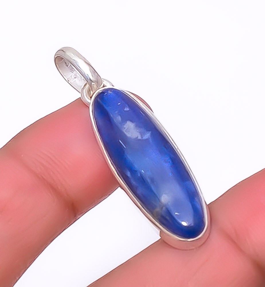 Kyanite – Nepal Handmade 925 Sterling Silver Jewelry Pendant 1.76″ T92